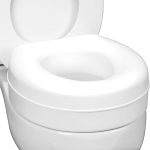 HealthSmart 5" Raised Toilet Seat Riser, Round, Slip-Resistant Pads, Portable Bathroom Safety Aid for Seniors, 300 lb Ca
